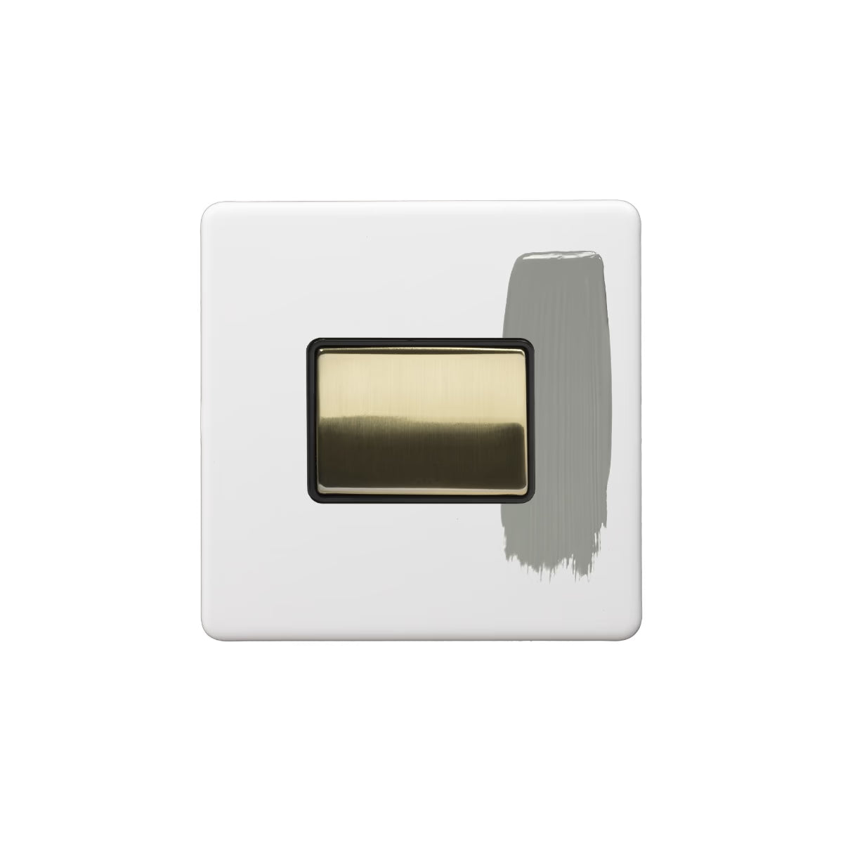 Soho Lighting Extractor Fan Isolator Switch Paintable with Brushed Brass and Black Insert Uneeka
