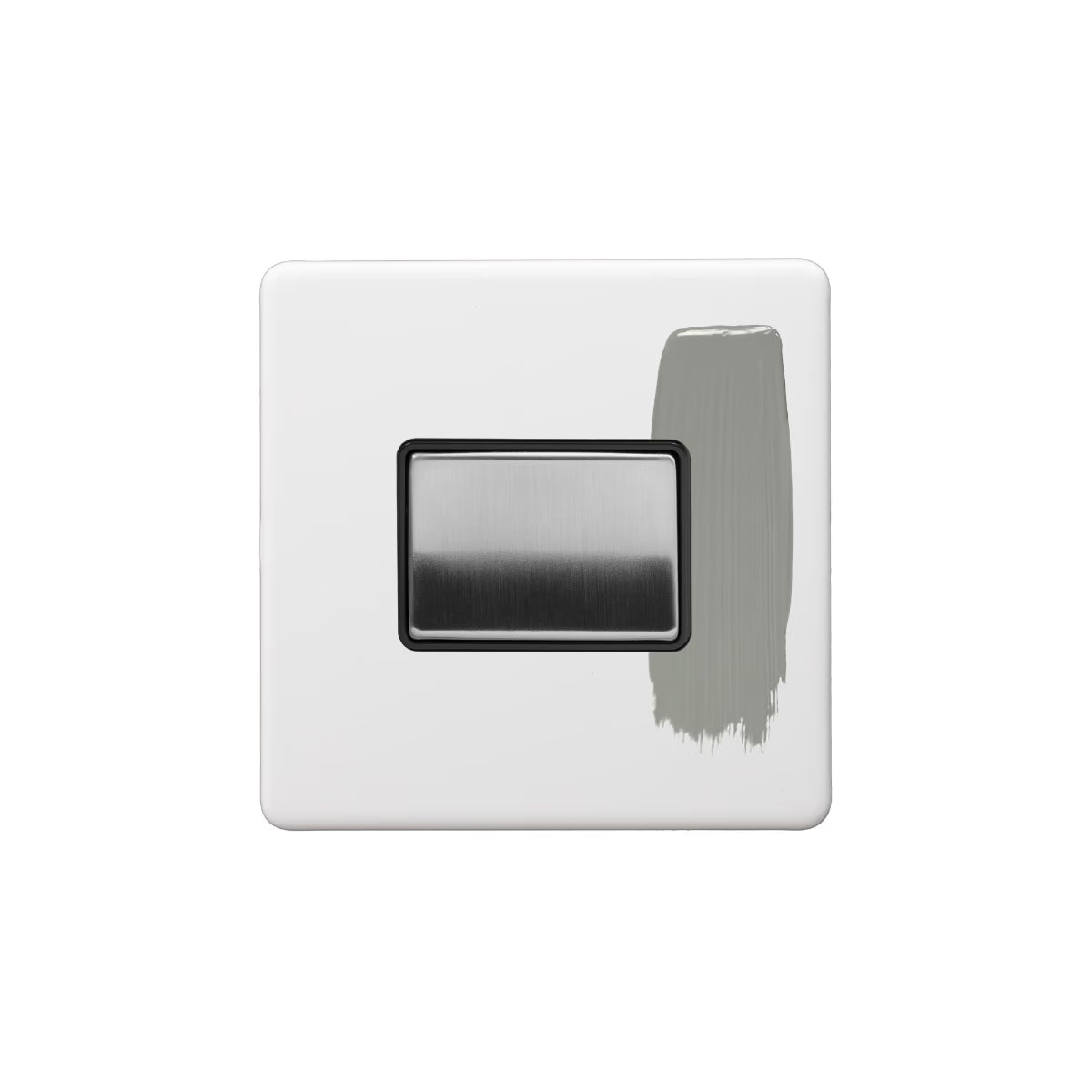 Soho Lighting Extractor Fan Isolator Switch Paintable with Brushed Chrome Black Insert Uneeka