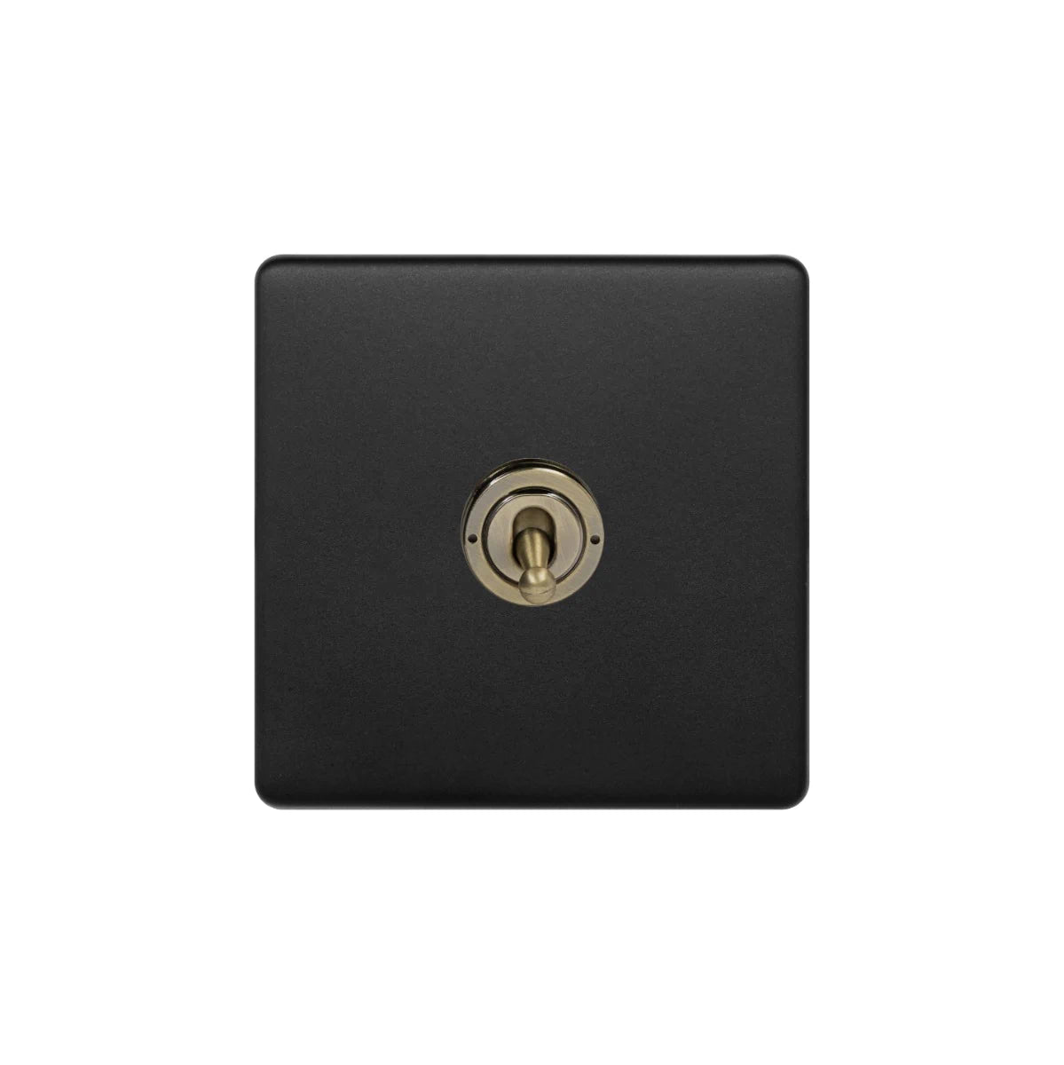 Soho Lighting Sloane 1 Gang 2 Way Toggle Switch - Matt Black & Antique Brass - Uneeka
