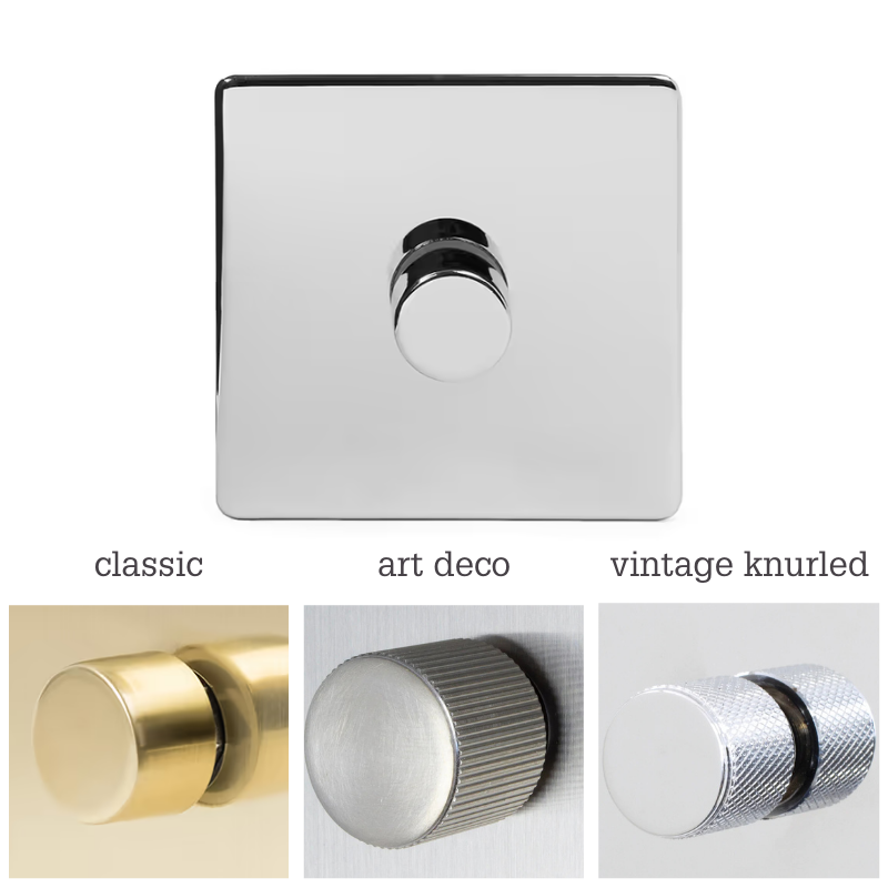 Soho Lighting 1 Gang 2 Way Intelligent Dimmer Switch - Polished Chrome - Dimmer Options - Uneeka