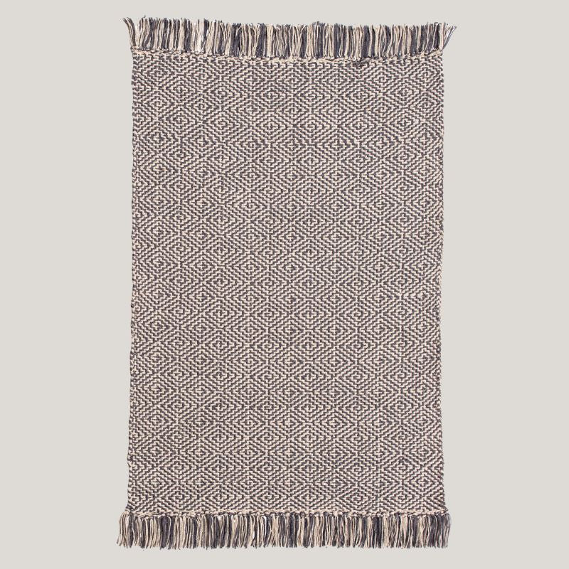 Souk Geometric Hand Woven Rug - Uneeka - Charcoal