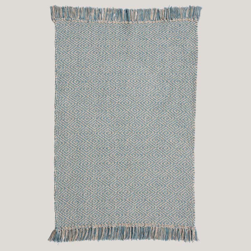 Souk Geometric Hand Woven Rug - Uneeka - Sky Blue