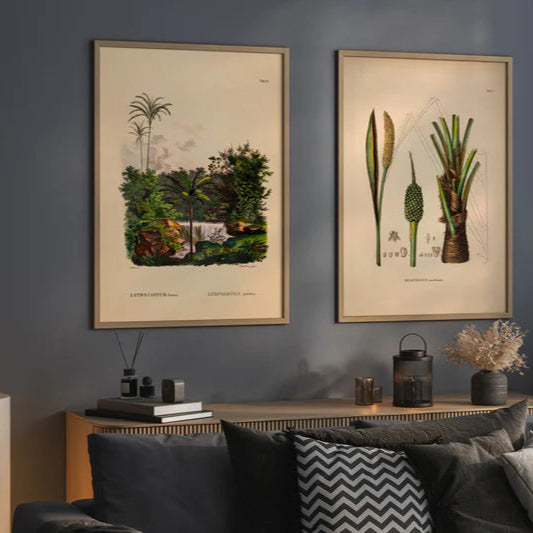 South America Jungle Botanical Framed Art Print - Lifestyle Oak Frame - Vintage Wall Art Uneeka