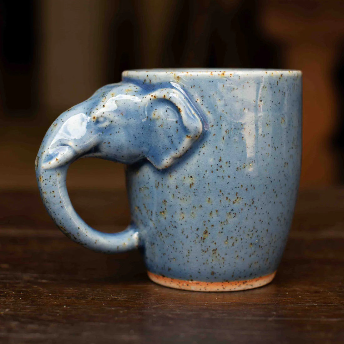 Speckled Blue Elephant Handle Glazed Mug - EM101 - Uneeka