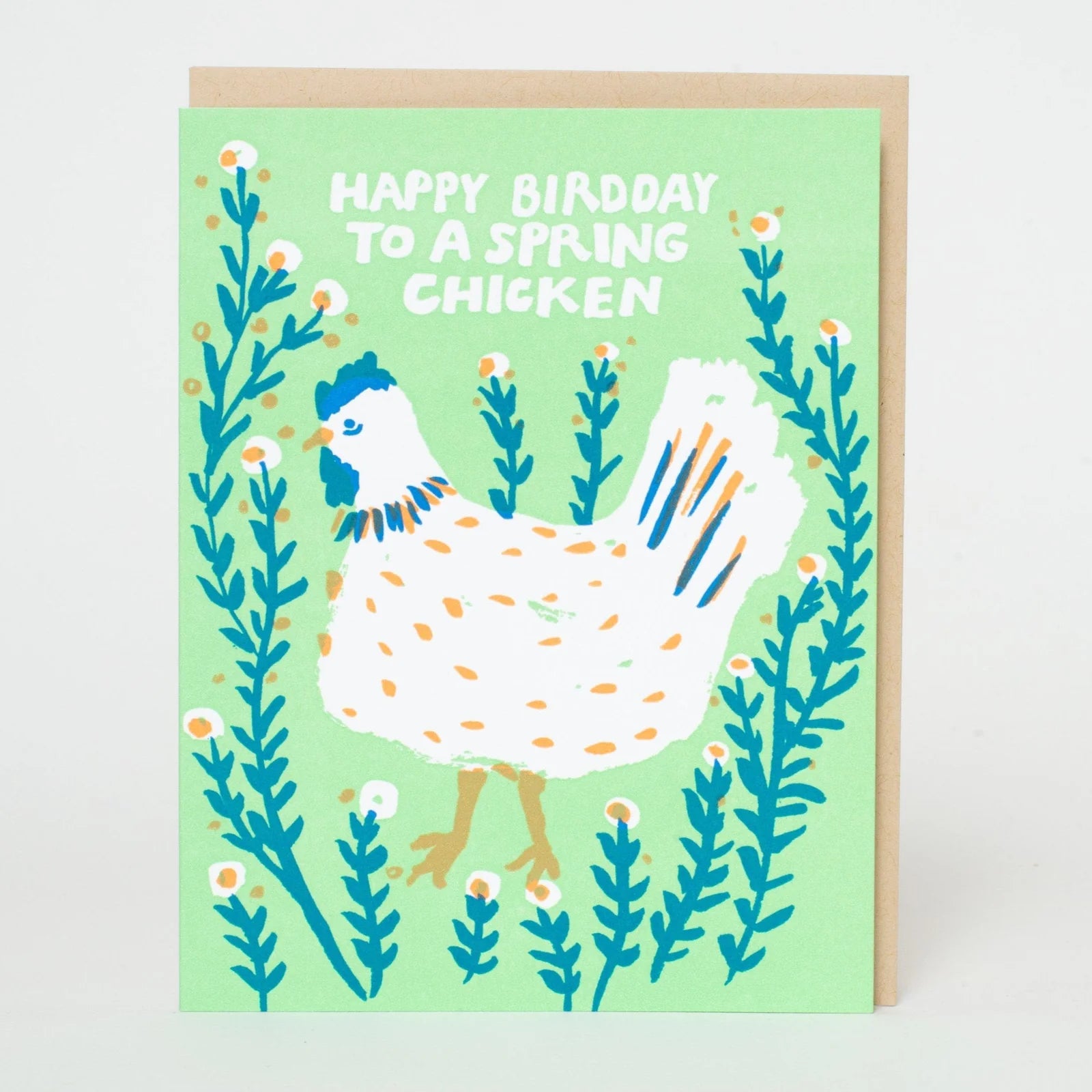 Spring Chicken Birthday Greetings Card - Uneeka