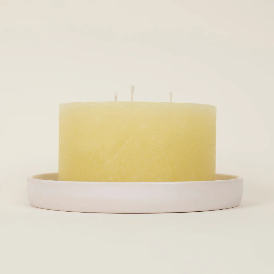 St Eval Chalk Ceramic Candle Plate - F01018 - Uneeka