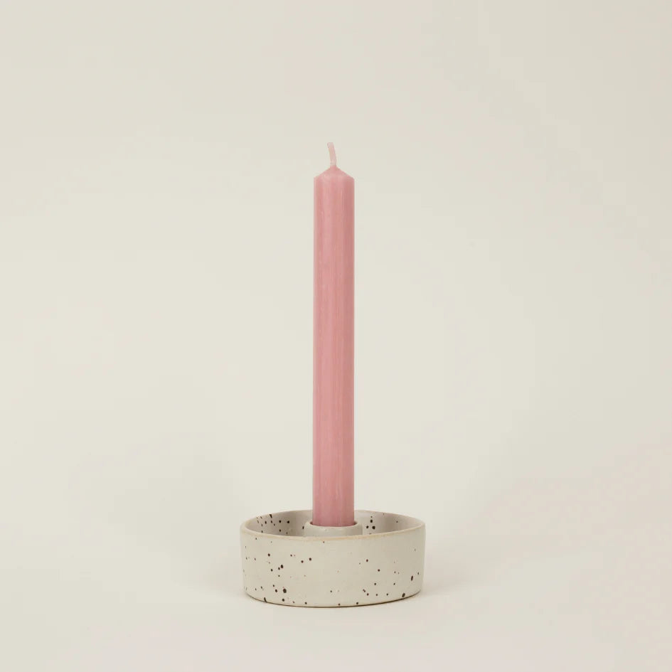St Eval Stone Speckled Candle Holder - F01024 - Uneeka