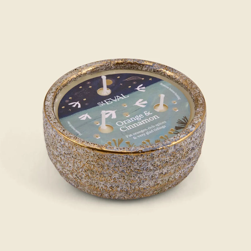 St Eval Small Alchemy Ceramic Pot Candle Orange & Cinnamon - Uneeka