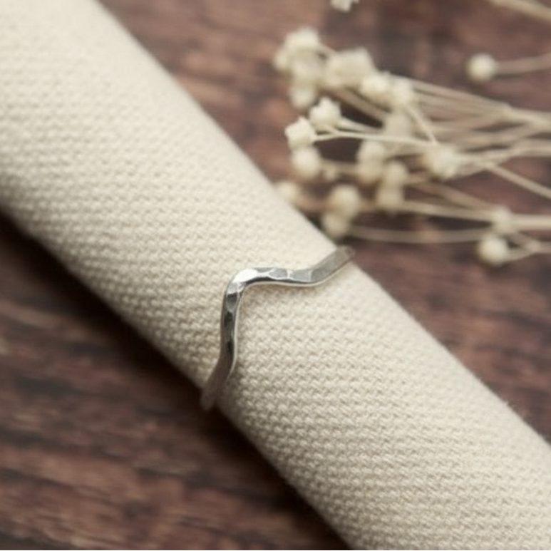 Sterling Silver Chevron Ring - Chevron - Uneeka