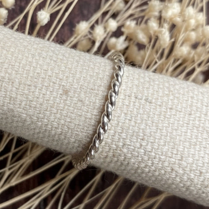 Sterling Silver Twisted Rope Ring - Twisted Rope - Uneeka