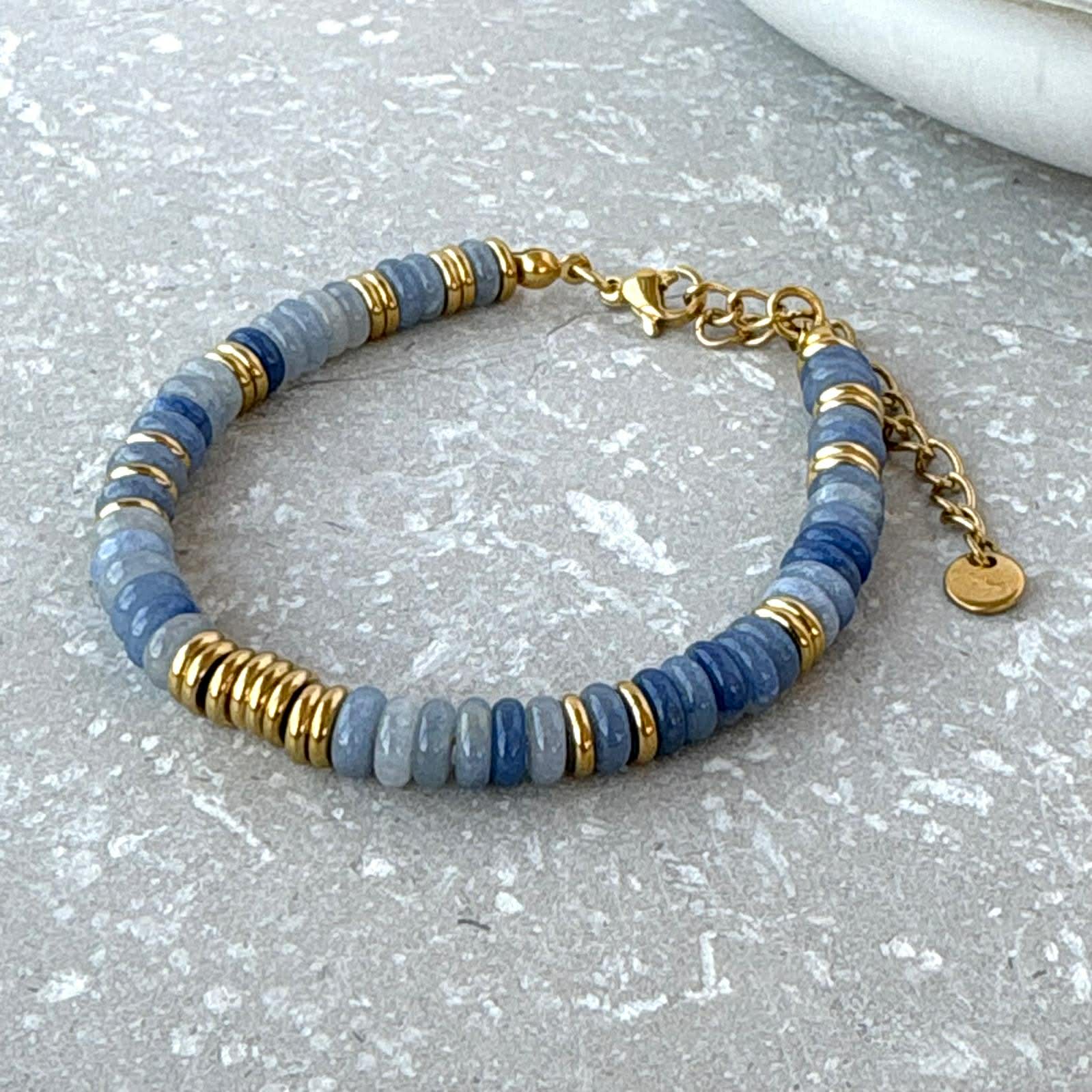 Stone & Gold Bead Bracelet - BR012-B - Uneeka