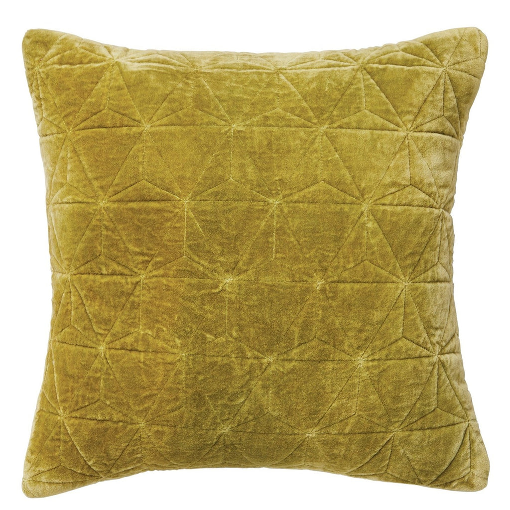 Stonewash Style Velvet Square Cushion Lime Green