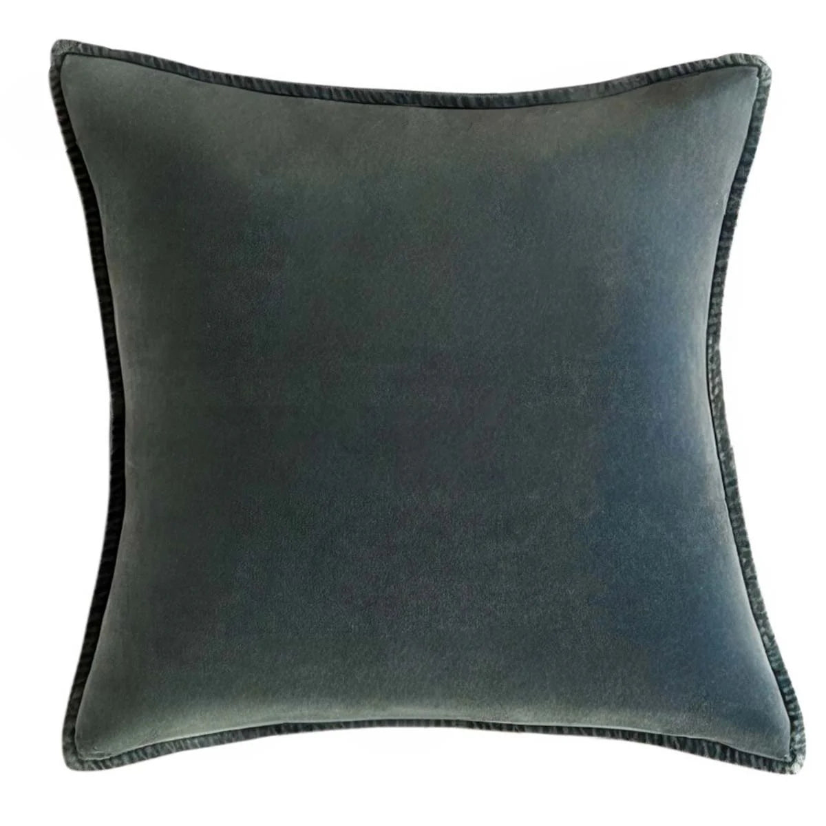 Stonewash Velvet Cushion Olive Uneeka