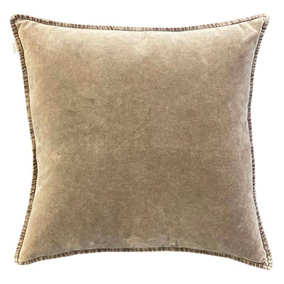 Stonewash Velvet Cushion Tan Uneeka
