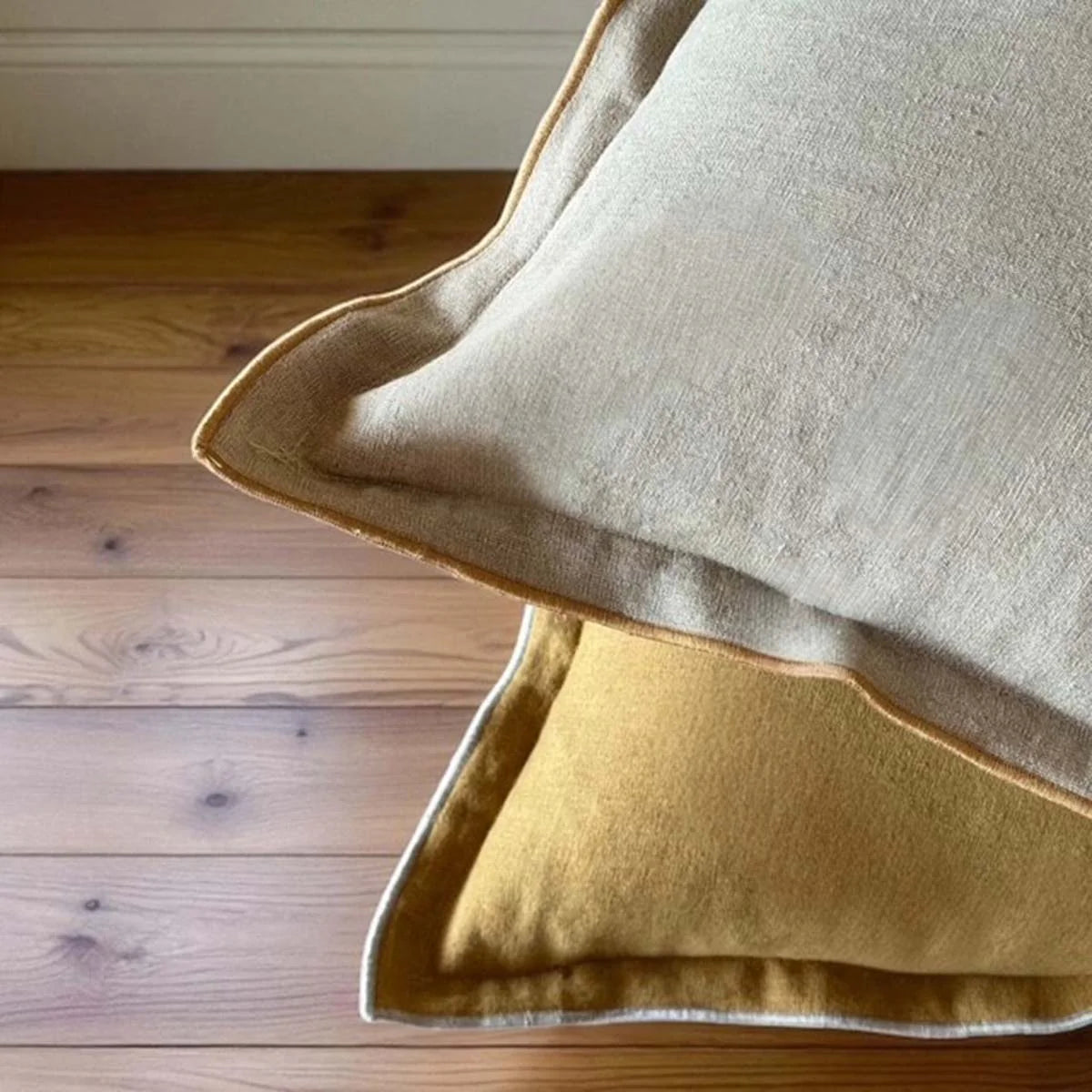 Stonewash Linen Mix Cushion - Sage & Yellow colour options - Summer Cushions - Uneeka