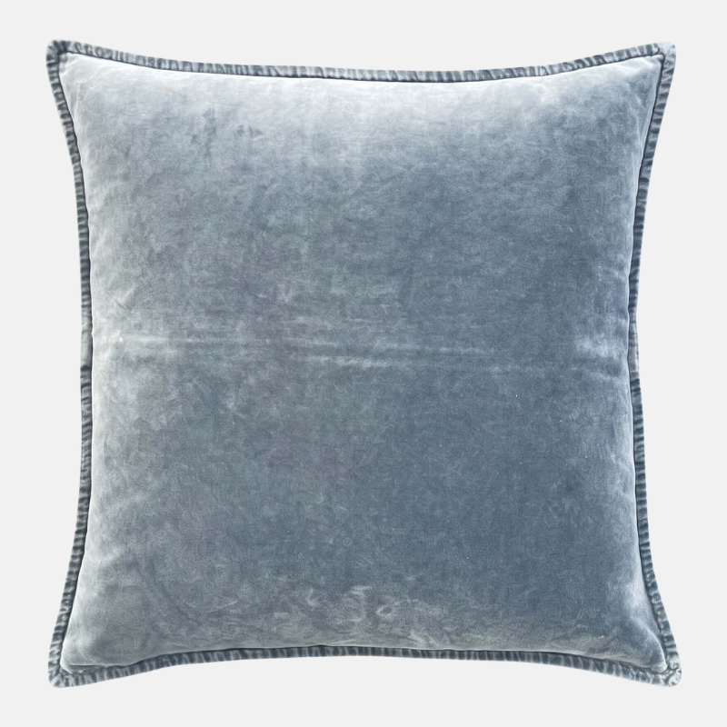 Stonewash Velvet Cushion - Denim  - Uneeka