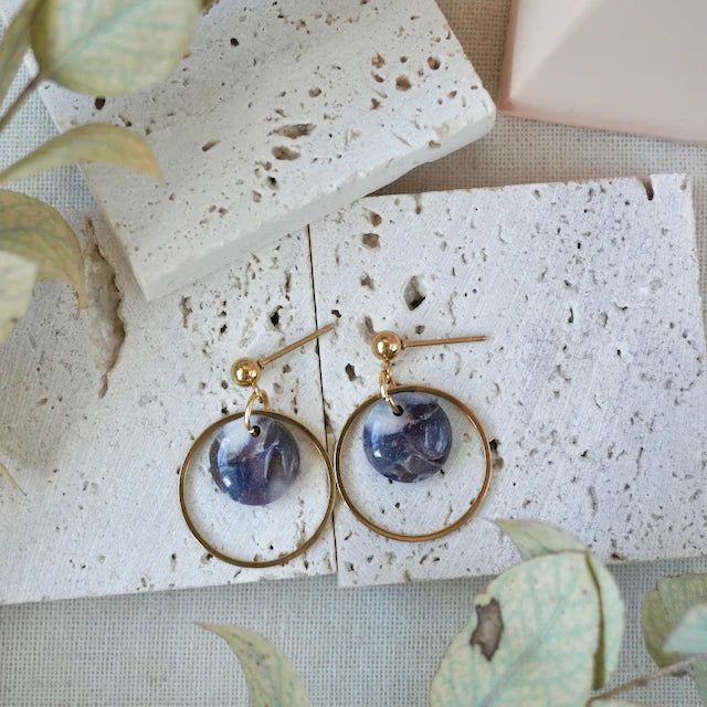 Equinox Gold Drop Hoops - SH - Air Black - Uneeka