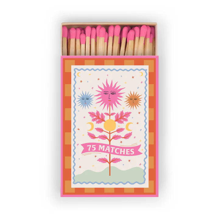 Orange & Pink Sun Mini Box of Matches - ACC44EU - Uneeka