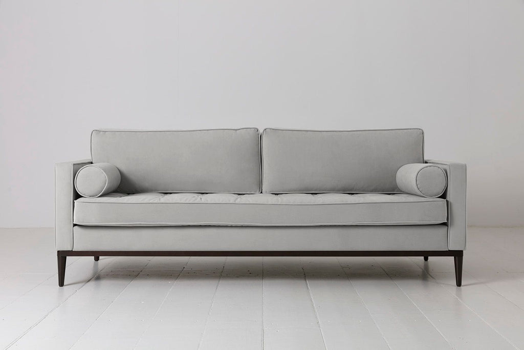 Swyft Model 02 3 Seater Sofa - Light Grey Velvet