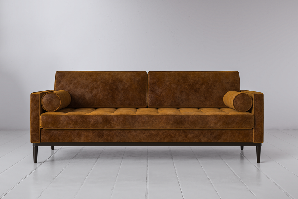 Swyft Model 02 3 Seater Sofa - Ochre Mottled Velvet