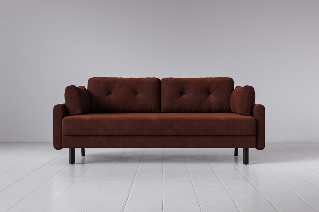 Swyft Model 04 3 Seat Double Sofa Bed - Burgundy Royal Velvet