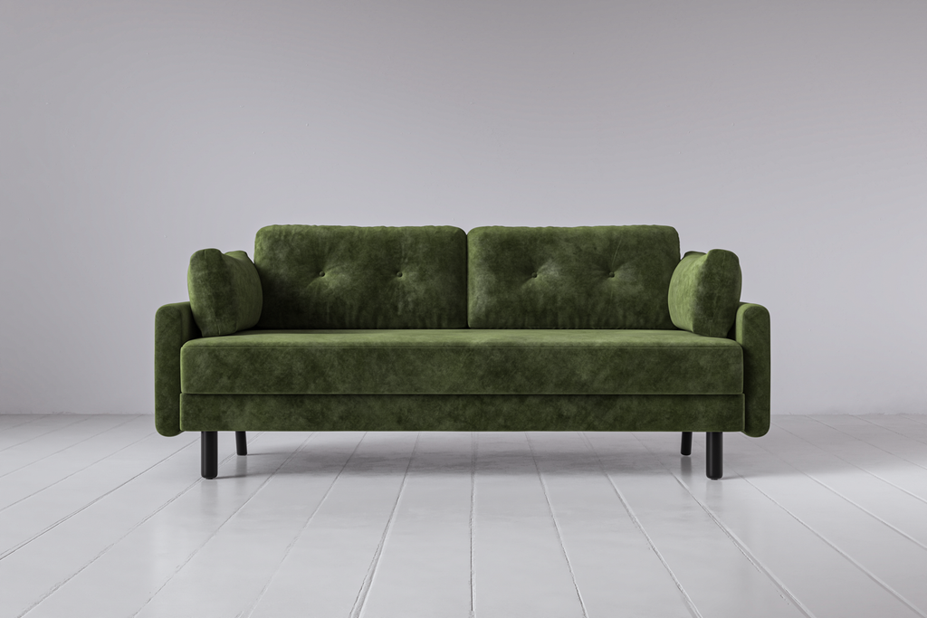 Swyft Model 04 3 Seat Double Sofa Bed - Made To Order Conifer Mottled Velvet