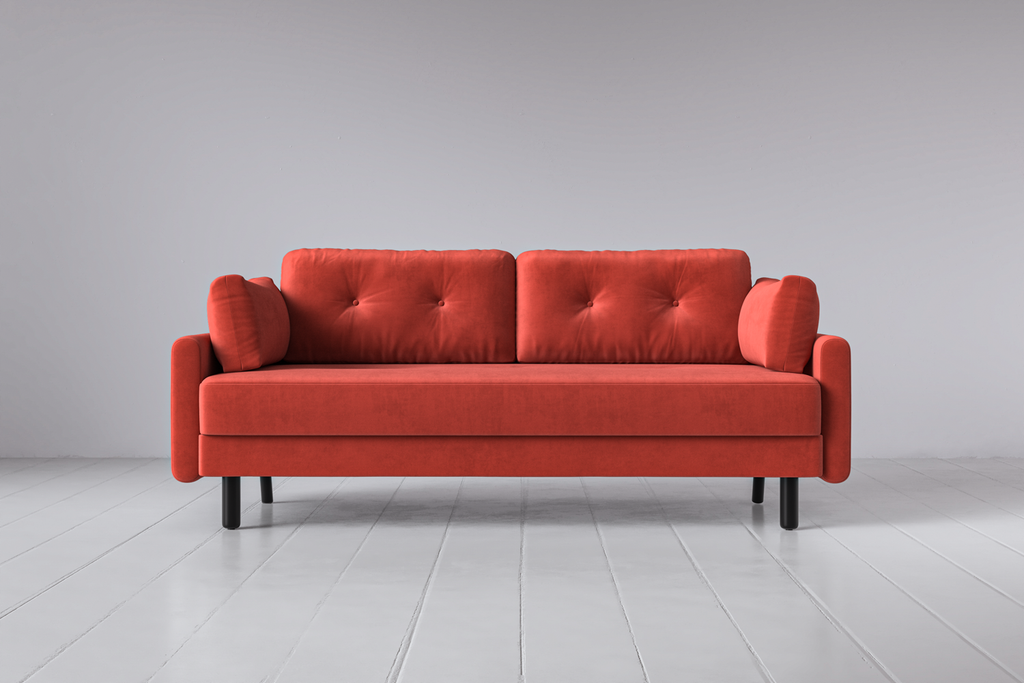 Swyft Model 04 3 Seat Double Sofa Bed - Coral Eco Velvet