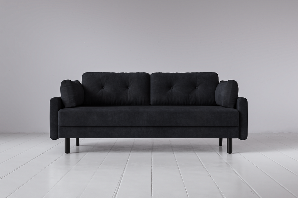 Swyft Model 04 3 Seat Double Sofa Bed - Ink Suede