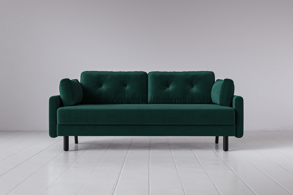 Swyft Model 04 3 Seat Double Sofa Bed - Made To Order Kingfisher Velvet
