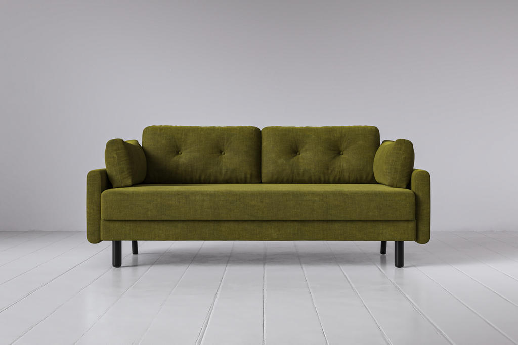 Swyft Model 04 3 Seat Double Sofa Bed - Made To Order Moss Royal Velvet