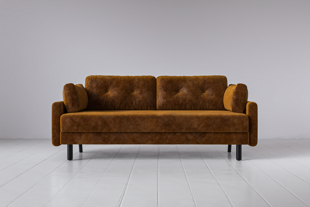 Swyft Model 04 3 Seat Double Sofa Bed - Ochre Mottled Velvet