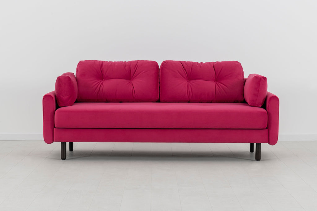 Swyft Model 04 3 Seat Double Sofa Bed - Peony Velvet