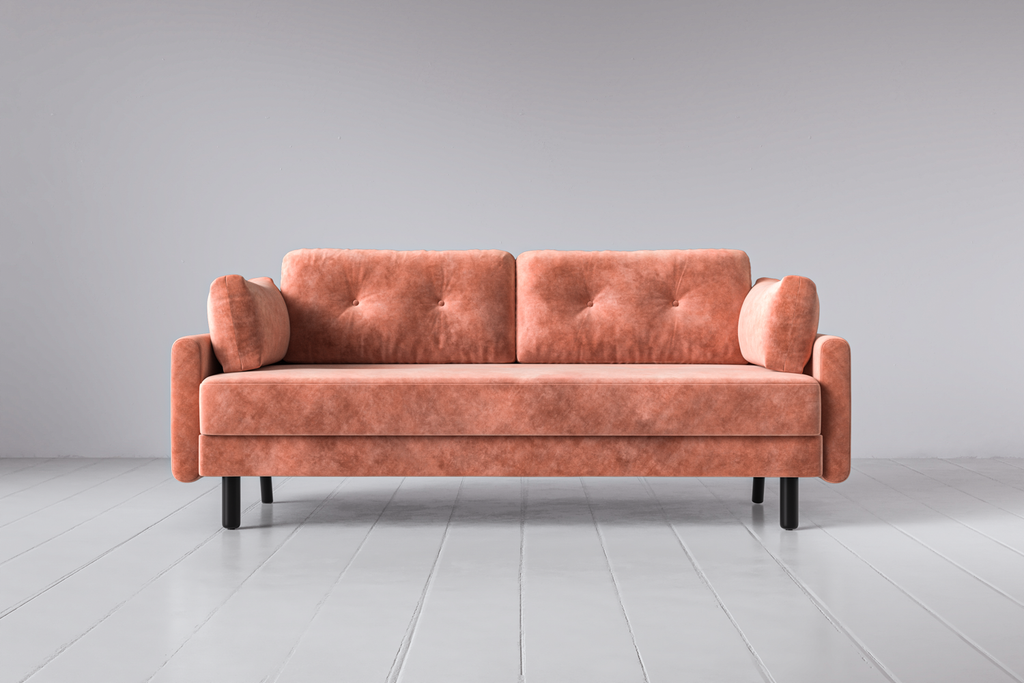 Swyft Model 04 3 Seat Double Sofa Bed - Terracotta Mottled Velvet