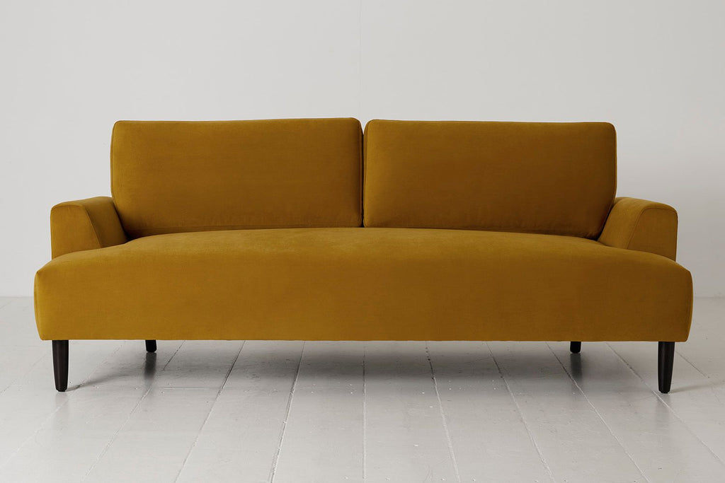 Swyft Model 05 3 Seater Sofa - Made To Order Mustard Velvet