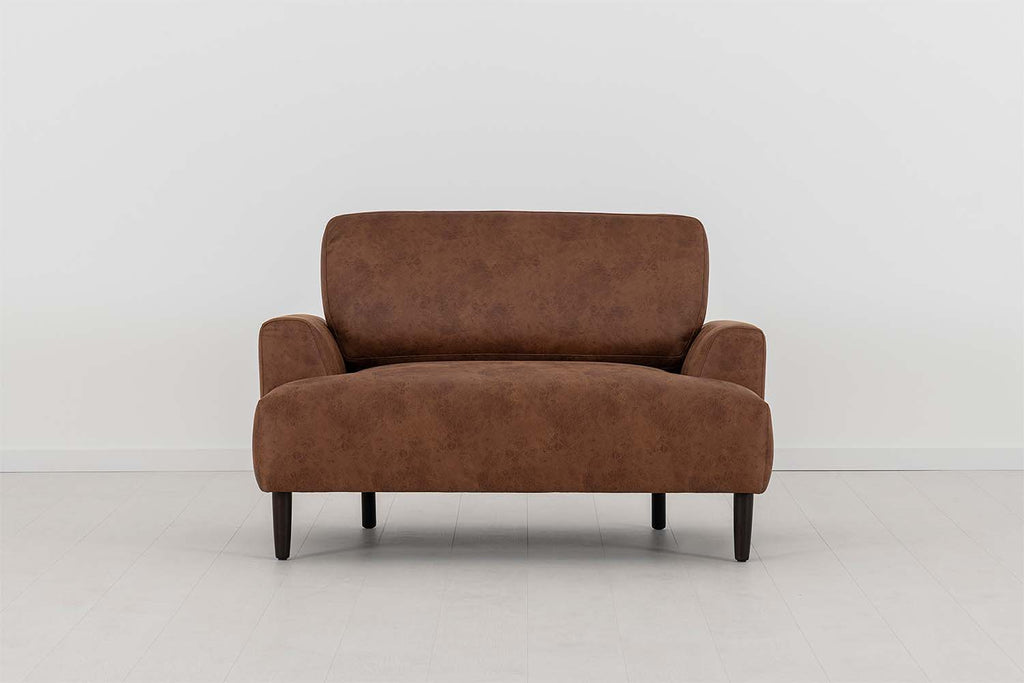 Swyft Model 05 Love Seat - Made To Order Chestnut Faux Leather