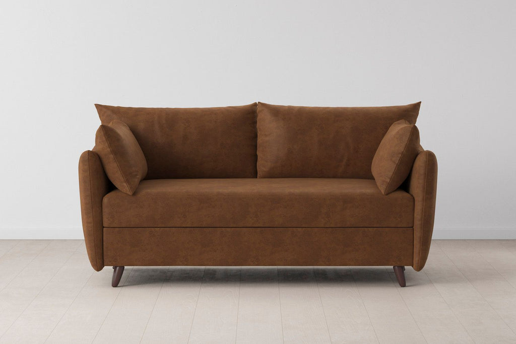 Swyft Model 08 2.5 Seater Sofa Bed - Made To Order Chestnut Faux Leather