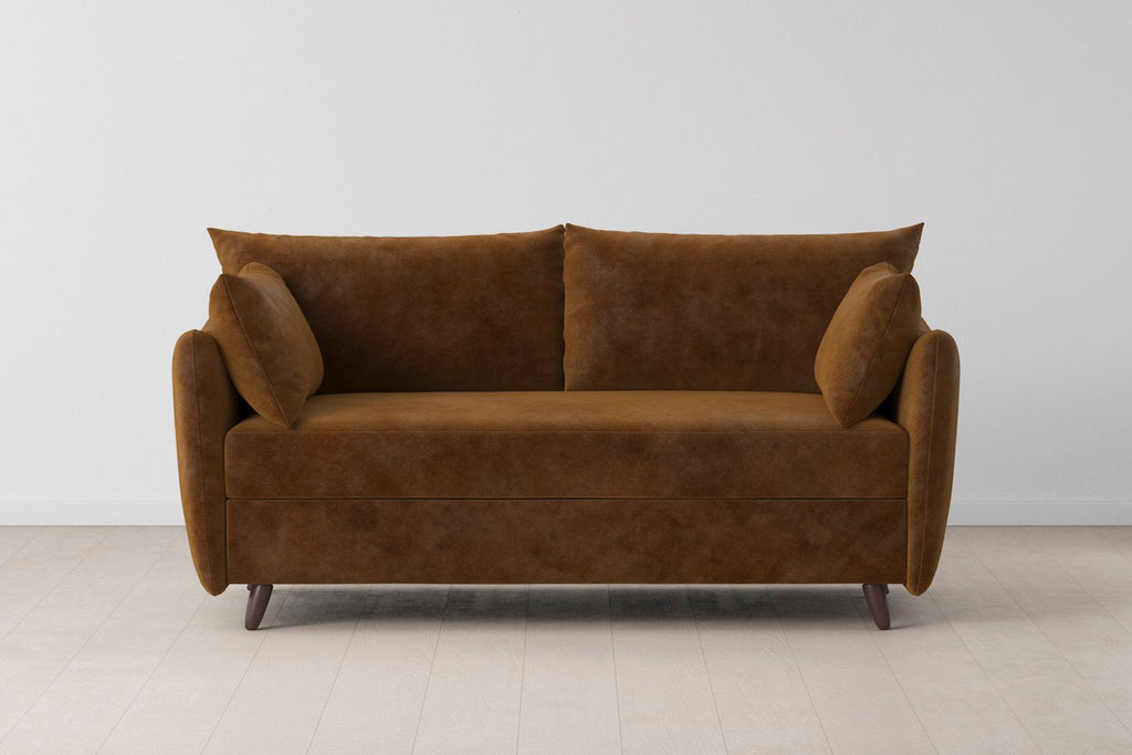 Swyft Model 08 2.5 Seater Sofa Bed - Made To Order Ochre Mottled Velvet