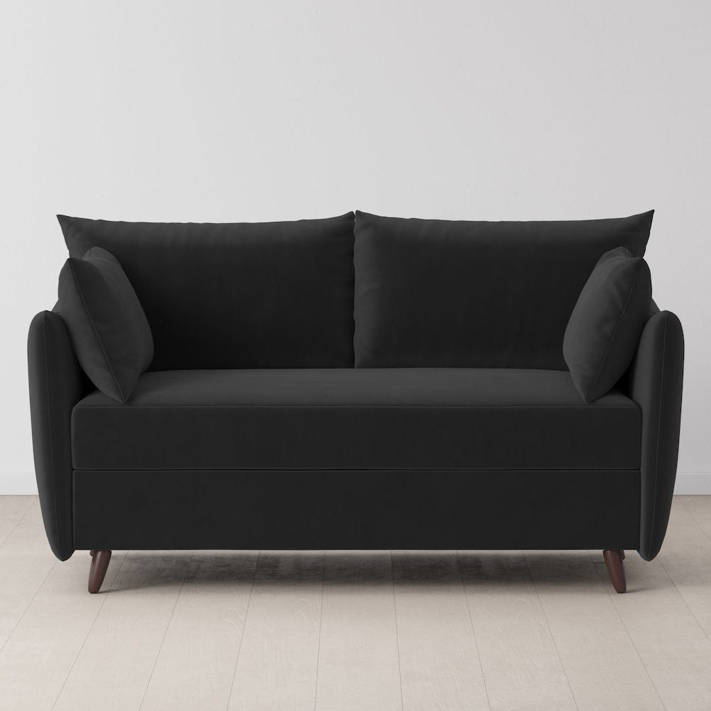 Swyft Model 08 2 Seater Sofa Bed - Made To Order - Charcoal Velvet - Uneeka