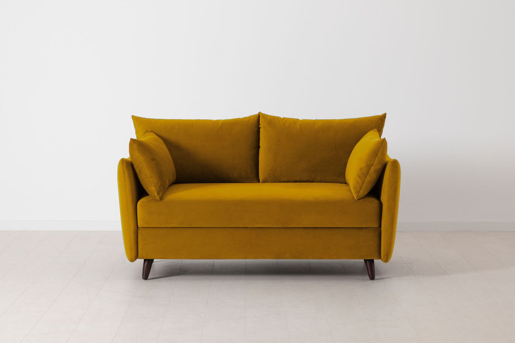 Swyft Model 08 2 Seater Sofa Bed - Made To Order Mustard Velvet