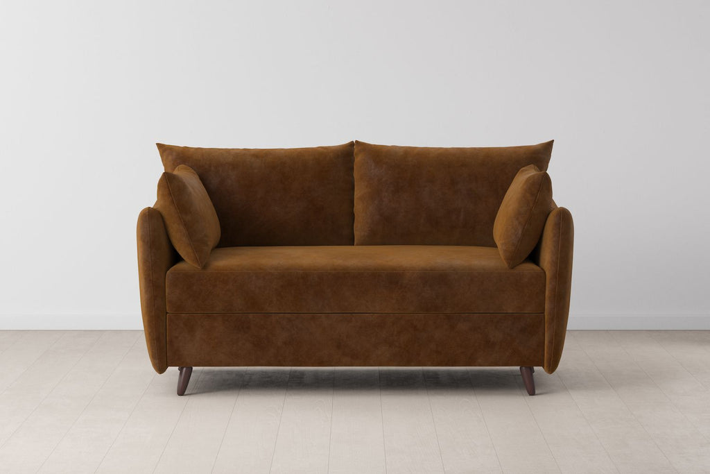 Swyft Model 08 2 Seater Sofa Bed - Made To Order Ochre Mottled Velvet
