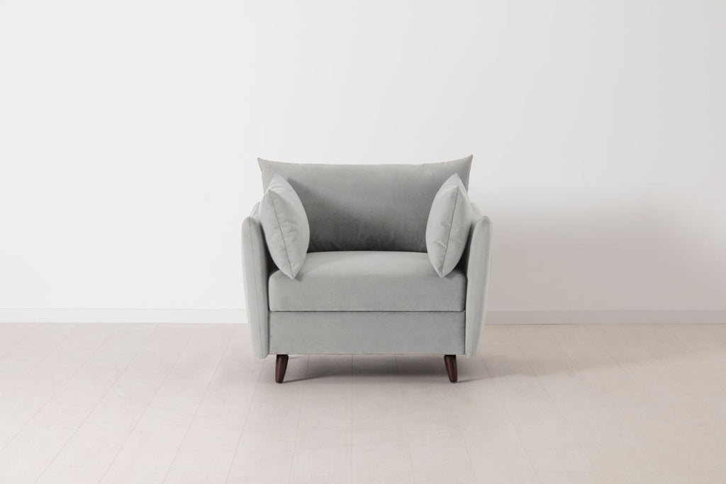 Swyft Model 08 Armchair Bed - Made To Order Light Grey Velvet