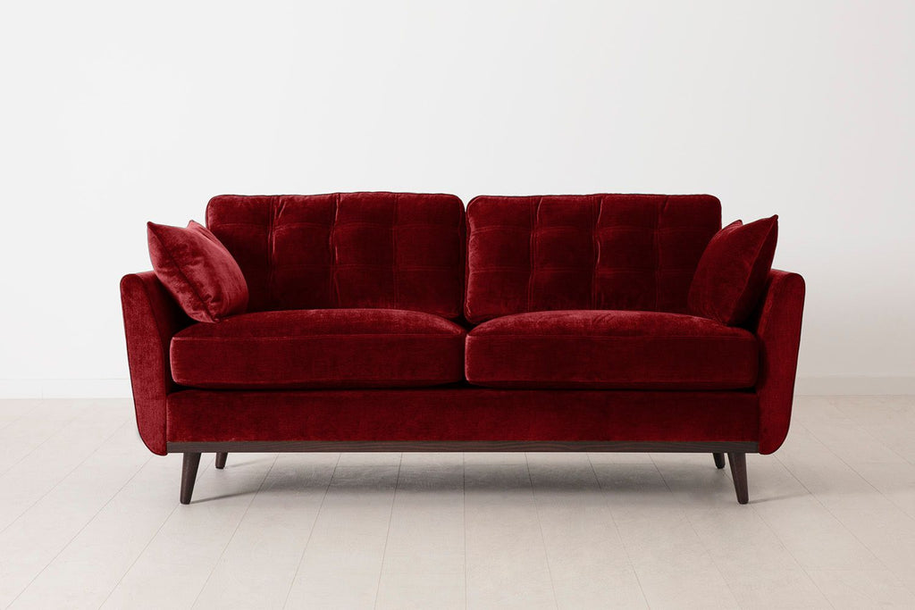 Swyft Model 10 2 Seater Sofa - Made To Order Burgundy Royal Velvet