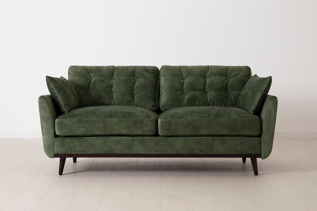 Swyft Model 10 2 Seater Sofa - Made To Order Conifer Mottled Velvet