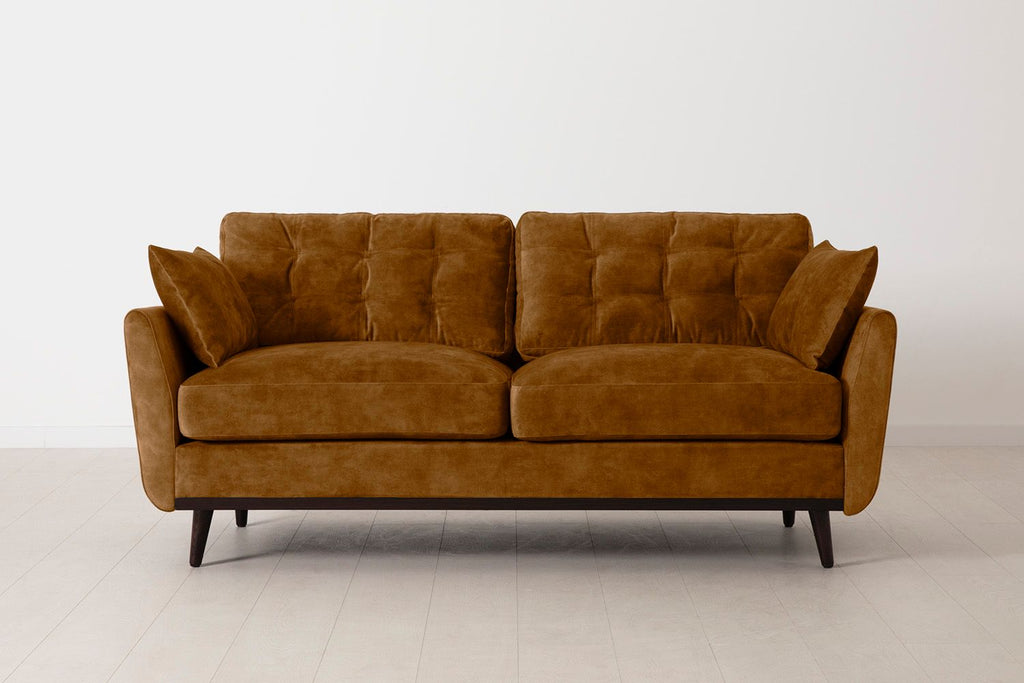 Swyft Model 10 2 Seater Sofa - Made To Order Ochre Mottled Velvet
