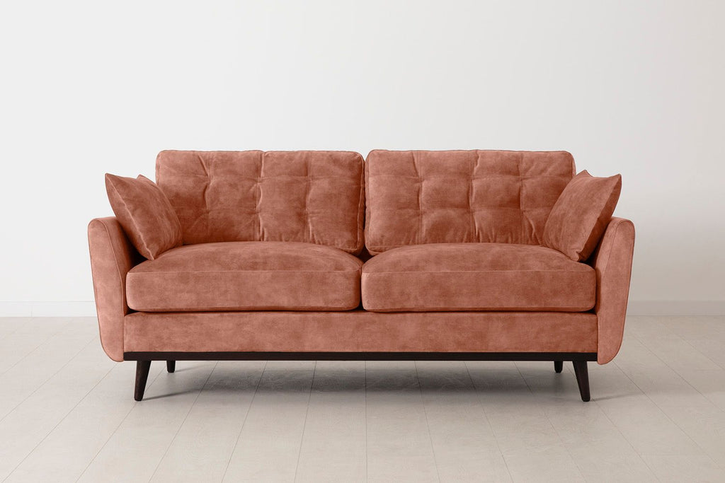 Swyft Model 10 2 Seater Sofa - Made To Order Terracotta Mottled Velvet