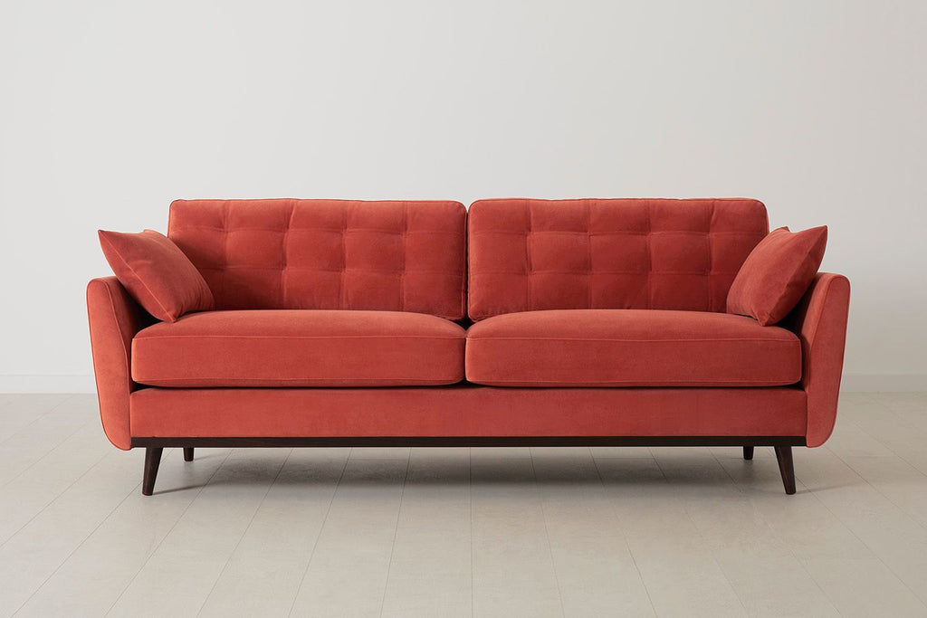 Swyft Model 10 3 Seater Sofa - Made To Order Coral Eco Velvet