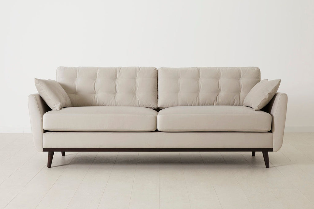 Swyft Model 10 3 Seater Sofa - Made To Order Bone Velvet
