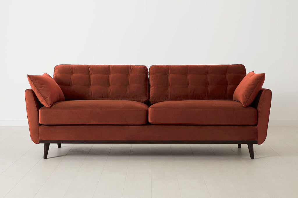 Swyft Model 10 3 Seater Sofa - Made To Order Brick Velvet