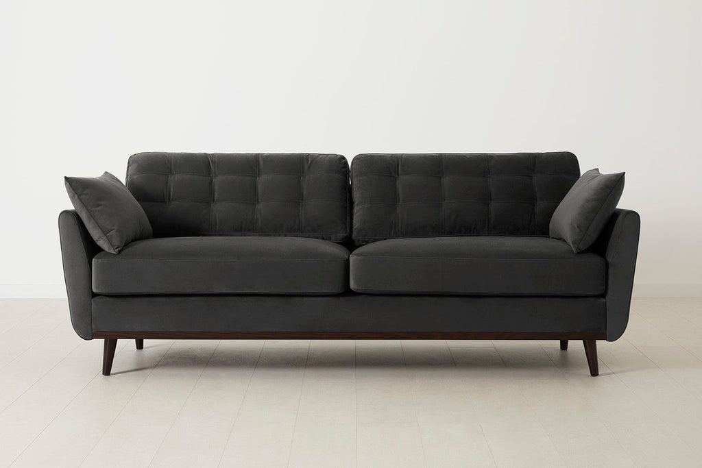 Swyft Model 10 3 Seater Sofa - Made To Order Charcoal Velvet