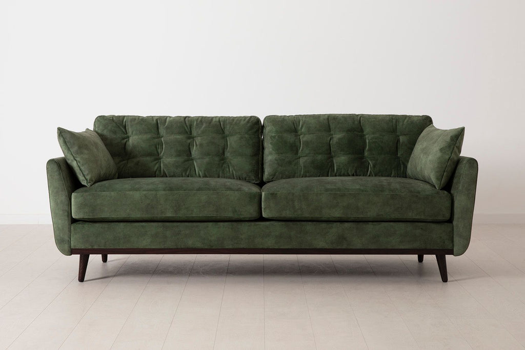 Swyft Model 10 3 Seater Sofa - Made To Order Conifer Mottled Velvet